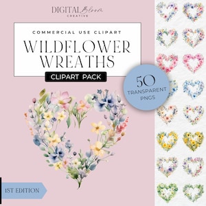 Corona di cuori Clipart PNG Cornici verdi Clip Art Floreale Foglia Acquerello Cuore Biglietto di San Valentino Annuncio di fidanzamento di nozze Bacio d'amore
