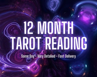 12 monatliche Tarot-Lesung, Tarot-Lesung, 12 monatliche Zukunftslesung, 12 monatliche Zukunftslesung, psychische Lesung, Same Hour Tarot-Lesung