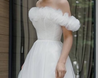 Midi wedding dress, tea length wedding dress, reception dress, elope dress, civil wedding dress, short wedding dress, wedding dress