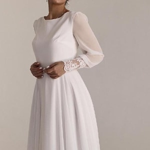Reception wedding dress, elegant wedding dress, engagement beach wedding dress, simple dress, bohemian elope wedding dress, minimalist dress