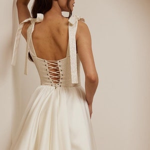 Mini corset wedding dress, custom short wedding dress, beach wedding dress, engagement dress, bridal shower dress, elopement dress