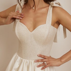 Mini vestido de noiva, vestido de noiva curto, vestido de noiva com espartilho, vestido de noivado, vestido de noiva, vestido de fuga, vestido personalizado