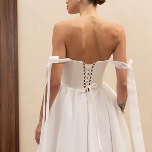 Mini Satin Wedding Dress: Lace Second Wedding, Fairy Bridal Shower - Etsy
