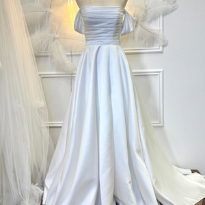 Maxi silk wedding dress, flowy corset wedding dress, second reception custom wedding dress, boho fairy wedding dress, short white dress