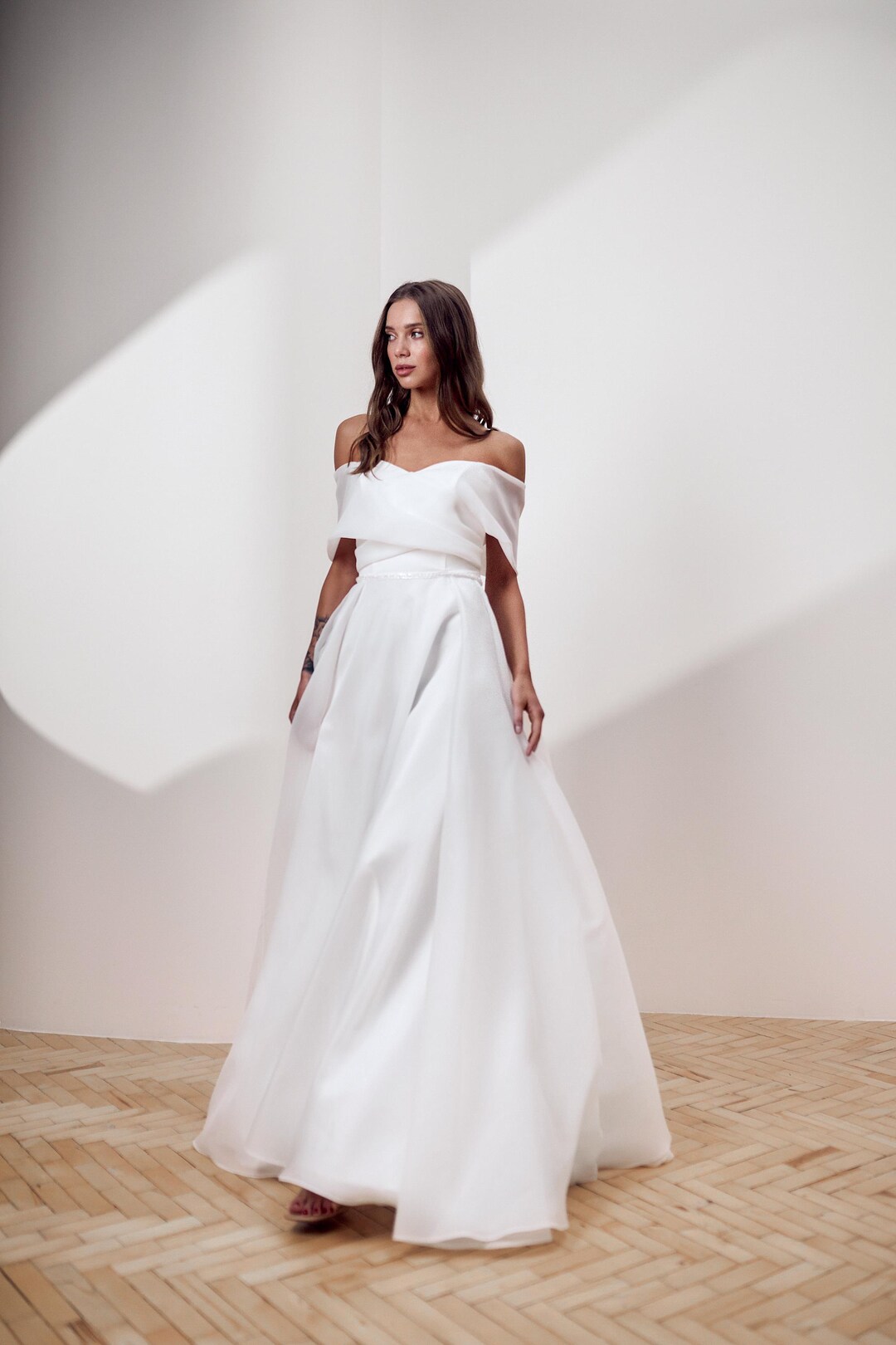 Simple Silk Wedding Dress, Flowy Maxi Wedding Dress, Second Reception ...