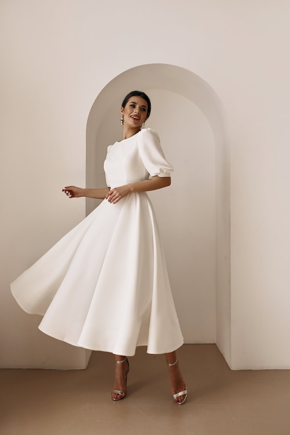 sachin and babi light blue dress Casual Wedding Dresses for Mature Brides main image 0