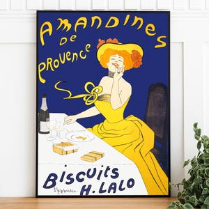 Vintage French Advertising Poster, Cookie Poster Digital Download, Retro Printable Art Poster, Trendy Wall Art, Restaurant Art Print
