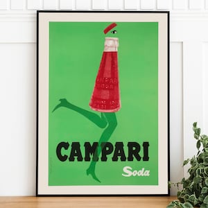 Stampa vintage di Campari Soda, download digitale, poster artistico retrò stampabile, arte murale alla moda, stampa artistica di ristoranti, stampa a casa