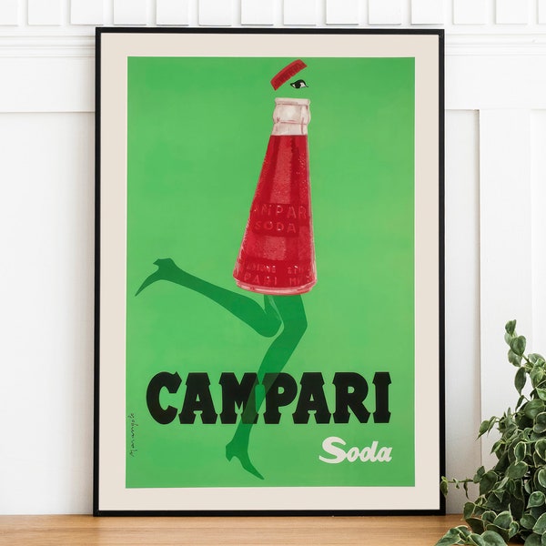 Vintage Campari Soda Print, Digital Download, Retro Printable Art Poster, Trendy Wall Art, Restaurant Art Print, Print At Home