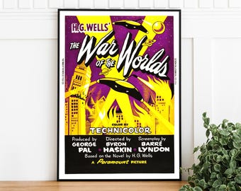 War of the Worlds Movie Poster: Vintage Sci-Fi Cinema Art (Digital Download)