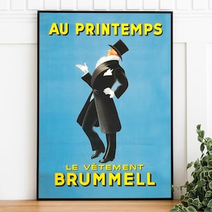 Retro Fashion Poster | Au Printemps Digital Download | Retro Printable Art Poster | Trendy Wall Art | Cool Poster