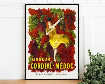 Vintage French Liqueur Advertising Poster: Retro Wall Art (Digital Download)