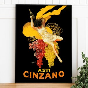 Vintage Cinzano Art Print, Digital Download, Retro Printable Art Poster, Trendy Wall Art, Art Nouveau French Print, Restaurant Wall Art