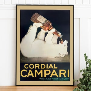 Vintage Campari Cordial Print, Digital Download, Retro Printable Art Poster, Trendy Wall Art, Art Nouveau French Print