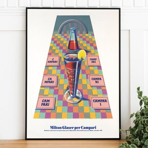 Vintage Campari Advertising Poster, Digital Download, Retro Printable Art Poster, Trendy Wall Art, Restaurant Art Print, Liquor Poster