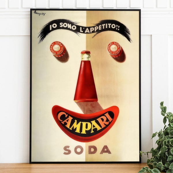 Retro Campari Soda Print, Digital Download, Vintage Printable Art Poster, Trendy Wall Art, Restaurant Art Print, Print At Home