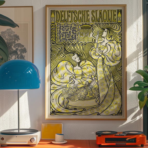 Jan Toorop Delftsche Slaolie Poster: 1894 Art Nouveau Print