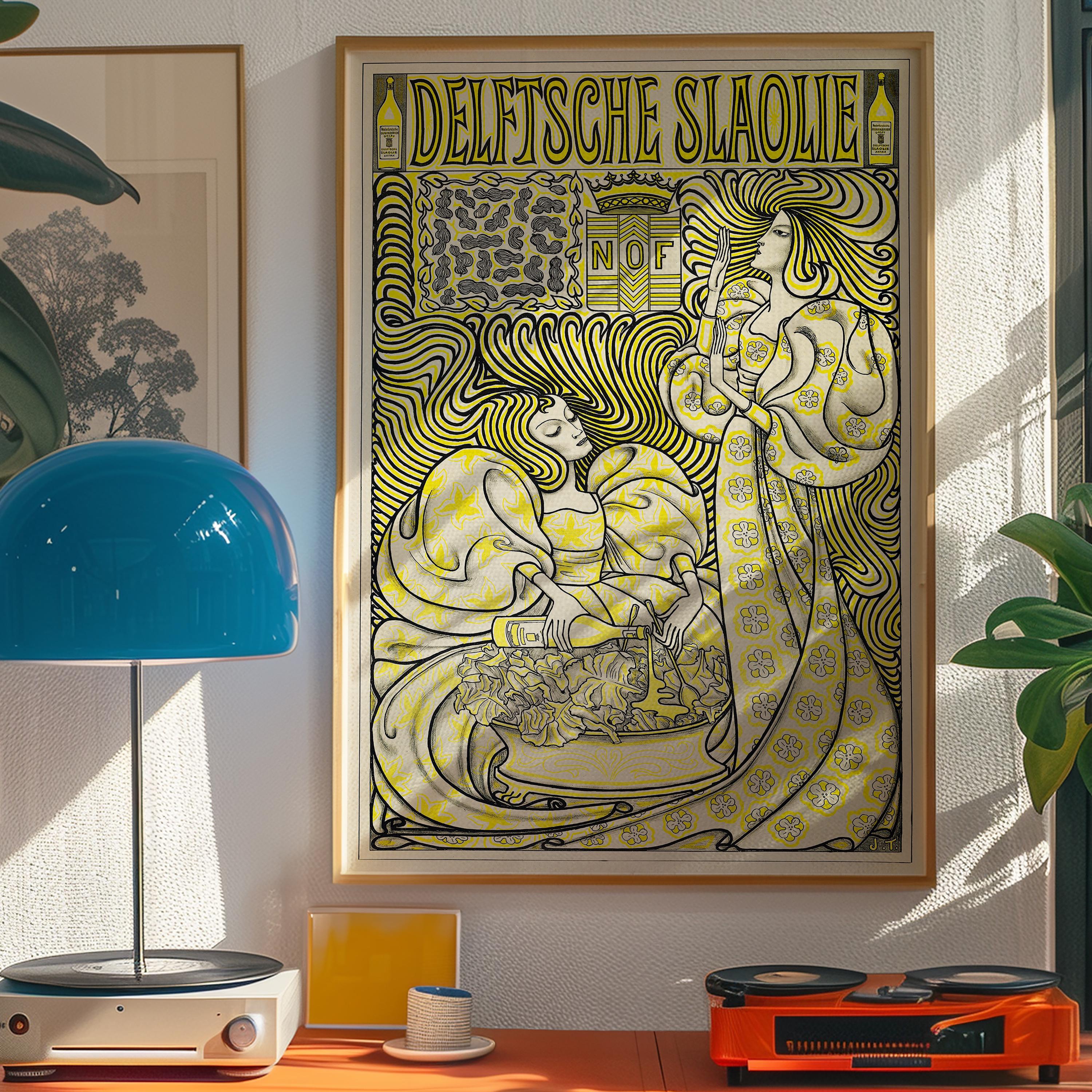 Jan Toorop Delftsche Slaolie Poster: 1894 Art Nouveau Print