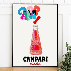 Vintage Campari Soda Druck, digitaler Download, druckbare Retro Kunst Poster, trendige Wandkunst, französischer Jugendstil Druck
