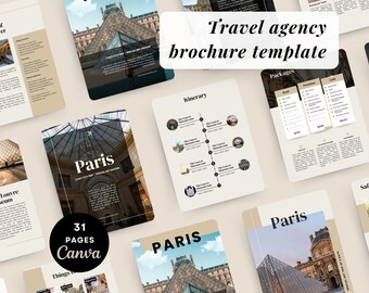 Reiseagent Reiseplan Broschüre Vorlage | Mit Bepreisung, voll editierbares Buch/Magazin in Canva