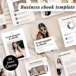 Beige aesthetic Lead Magnet Ebook Template for coaches | Fully editable magazine workbook in Canva