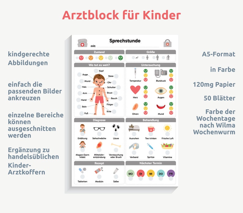 Arztblock / Sprechstundenblock für Kinder Bild 1