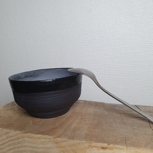 Black ceramic bowl