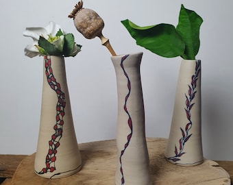 Vases en ceramique, soliflore, grès