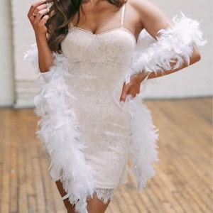 White Lace Body-Con Dress with Bow