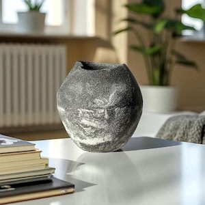 RA // Jarrón de gres / Decoración de cerámica texturizada hecha a mano / Cerámica terrosa