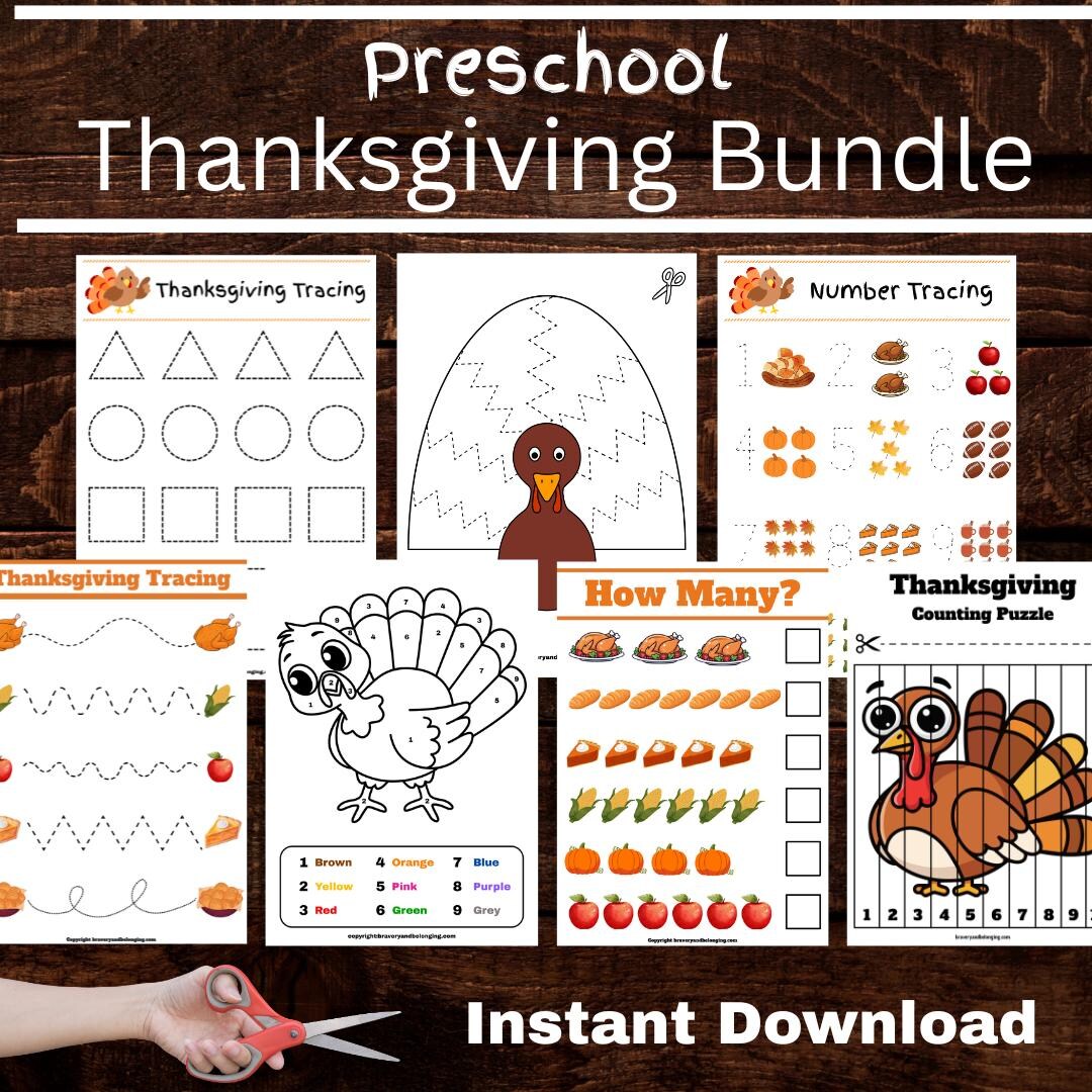Preschool Thanksgiving Bundle | Fine Motor Skills Activity | Learning ...