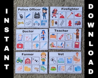 Community Helpers Matching Game | Community Helpers Sort Printable Activity | Community Helpers | Educational Preschool Printable Activity
