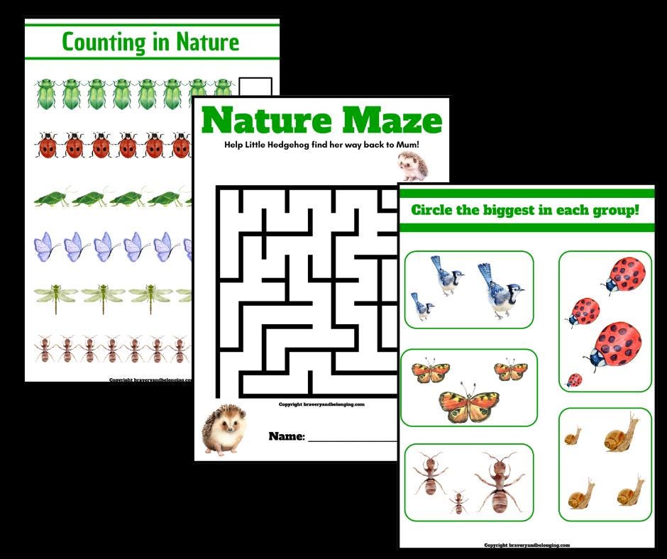 Nature Preschool Activities Bundle - Etsy