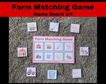 Farm Matching Game: Preschool Printable Activity (Digital Download)