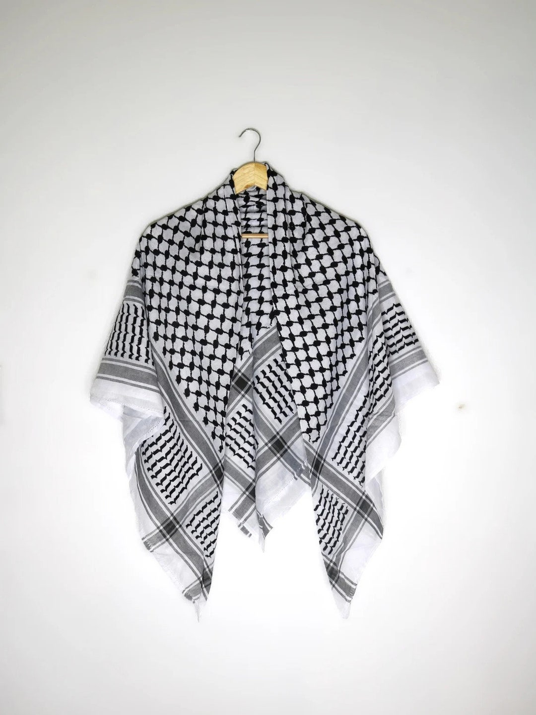 Foulard Palestinien Kufiya Arafat - Coton Brodé Main - Multicolore, Unisexe - Fabriqué En Inde
