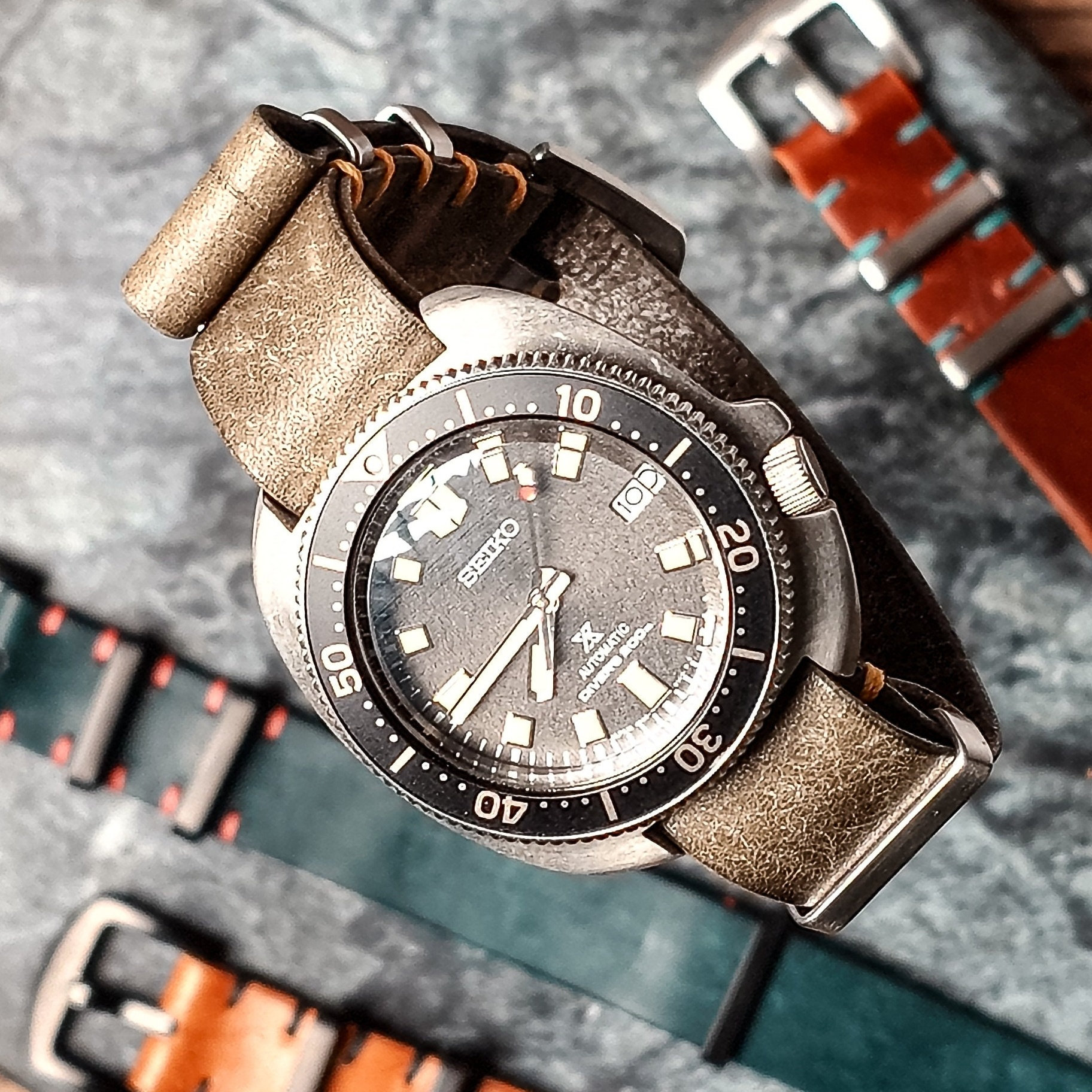 Handmade Italian Leather Nato Watch Strap 21mm