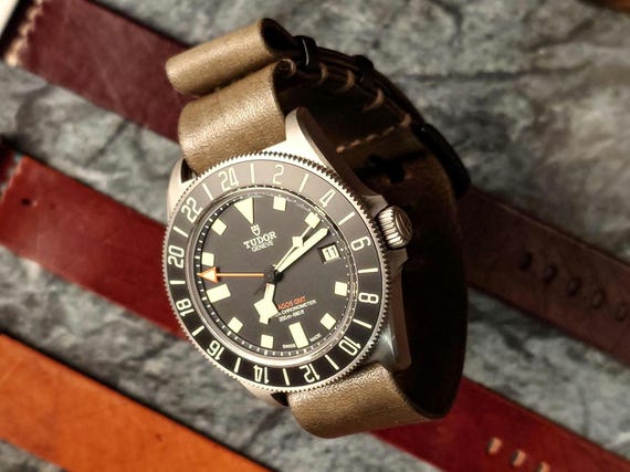 Handmade Italian Leather Single Pass Watch Strap 20mm