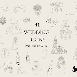 Icône de mariage Clip Art mariage dessiné à la main icône SVG Icône de la chronologie de mariage SVG Téléchargement instantané Icône de la chronologie de mariage Clipart Icône de l'art en ligne PNG