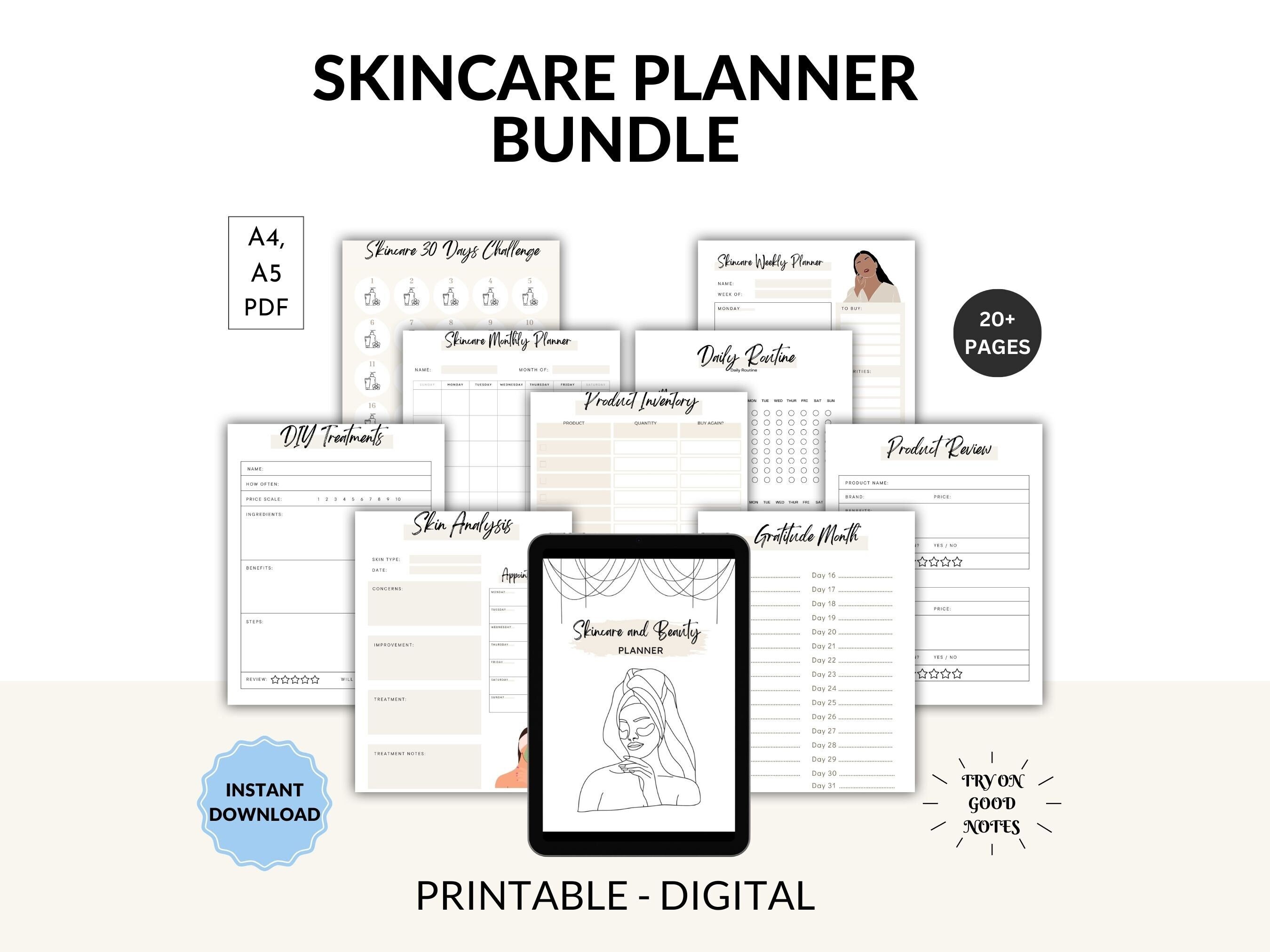 Skincare Planner Routine Skincare Checklist Planner Beauty Journal ...
