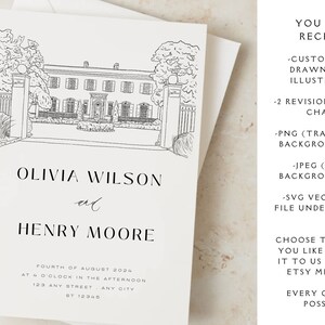 Personalized Wedding Venue Illustration Custom Sketch Wedding Venue ...