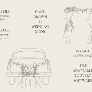Wedding Icon Clipart Hand Drawn Bundle Wedding Icon SVG Hand Drawn ...