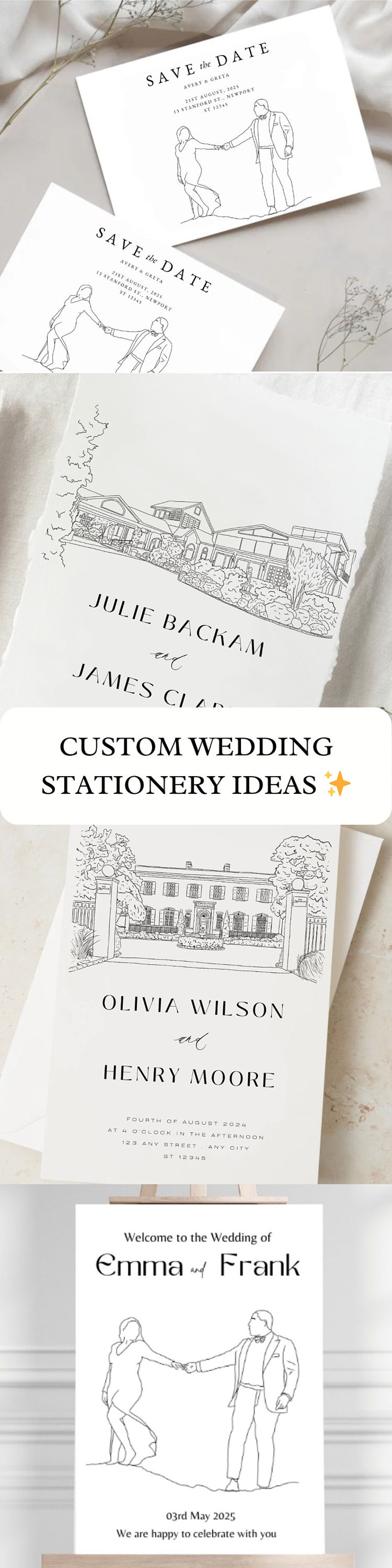Illustrated Venue Wedding Invitation Digital Venue Sketch Invite ...