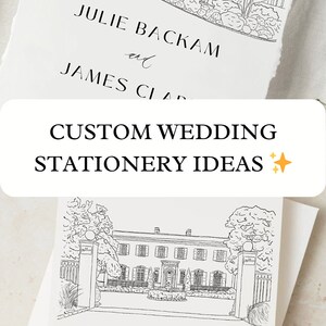 Wedding Venue Sketch Invitation Custom Wedding Venue Illustration for ...