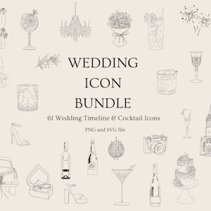 Wedding Icon Clipart Hand Drawn Bundle Wedding Icon SVG Hand Drawn ...