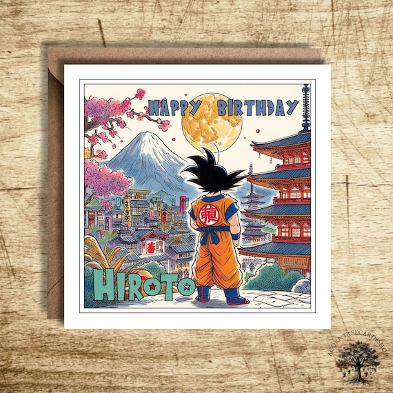 Goku Birthday Card, Personalised Birthday Card, Birthday Card