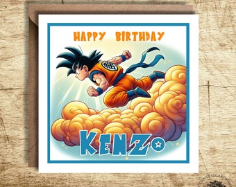 Goku Birthday Card, Personalised Birthday Card, birthday card, personalisation, personalised card, Fan art