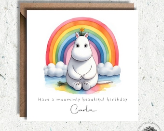 Moomin card, Moomins Personalised Birthday Card, Moomins Birthday Card, Personalised Card, birthday card, personalisation, Fan Art