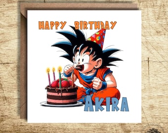 Goku Birthday Card, Personalised Birthday Card, birthday card, personalisation, personalised card, Fan art