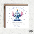 Personalised Stitch Birthday Card, Stitch Birthday Card, birthday card, daughter Stitch birthday, personalised card, Fan art, Stitch Card