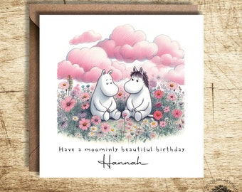 Moomin card, Moomins Personalised Birthday Card, Moomins Birthday Card, Personalised Card, birthday card, personalisation, Fan Art